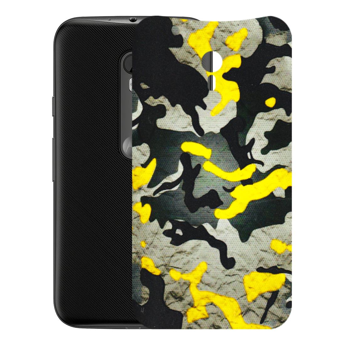 Motorola Phone Skins (All Models) - Yellow Camouflage - 3D Embossed Finish (L-61) Motorola Moto G3