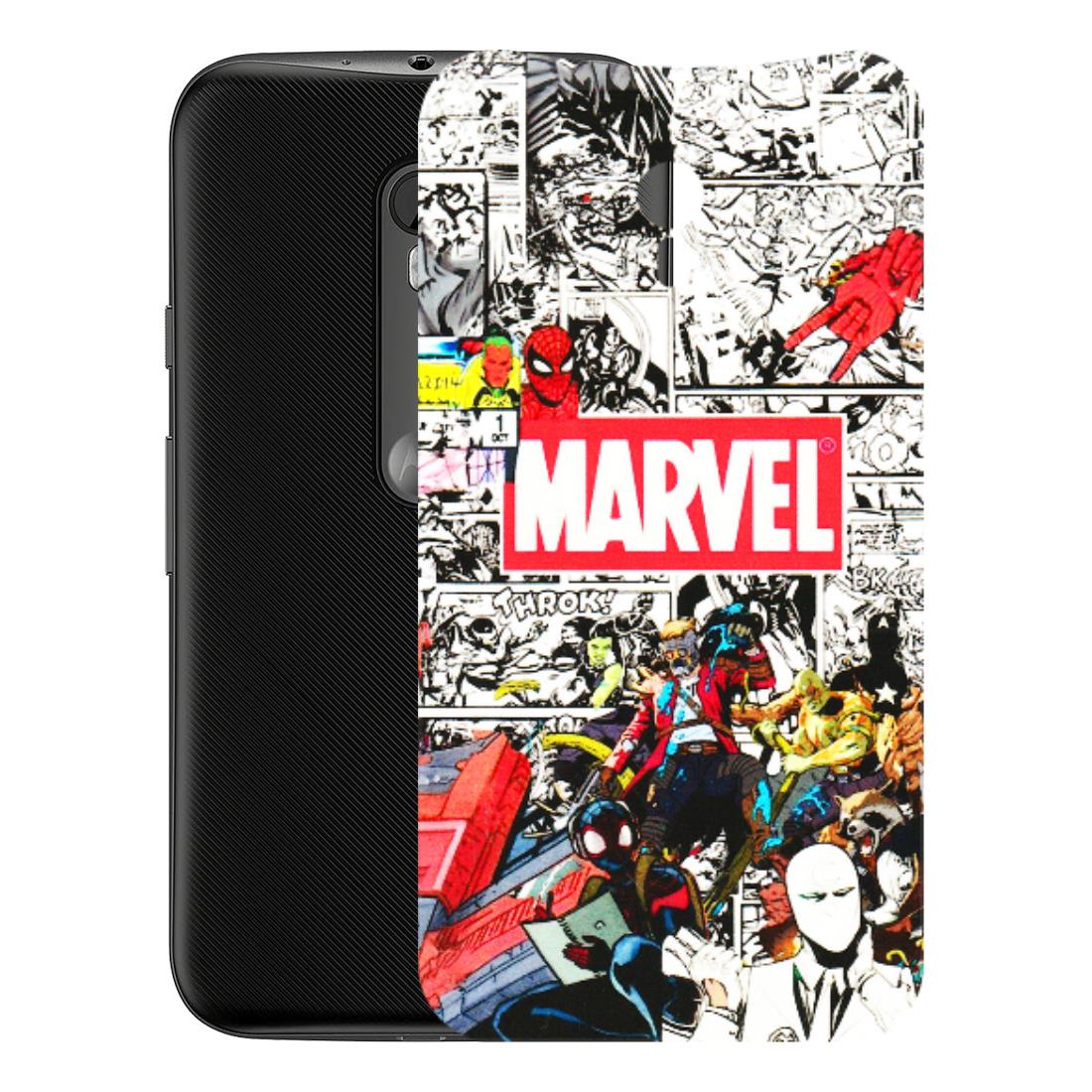 Motorola Phone Skins (All Models) - Marvel Colorful Comic - 3D Embossed Finish (L-64) Motorola Moto G3
