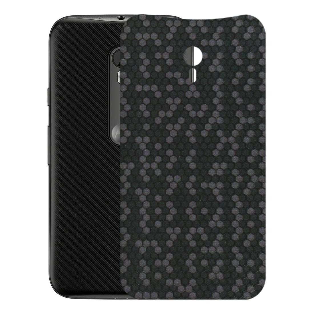 Motorola Phone Skins (All Models) - Black Grey Honeycomb Sober - 3D Embossed Finish (L-85) Motorola Moto G3