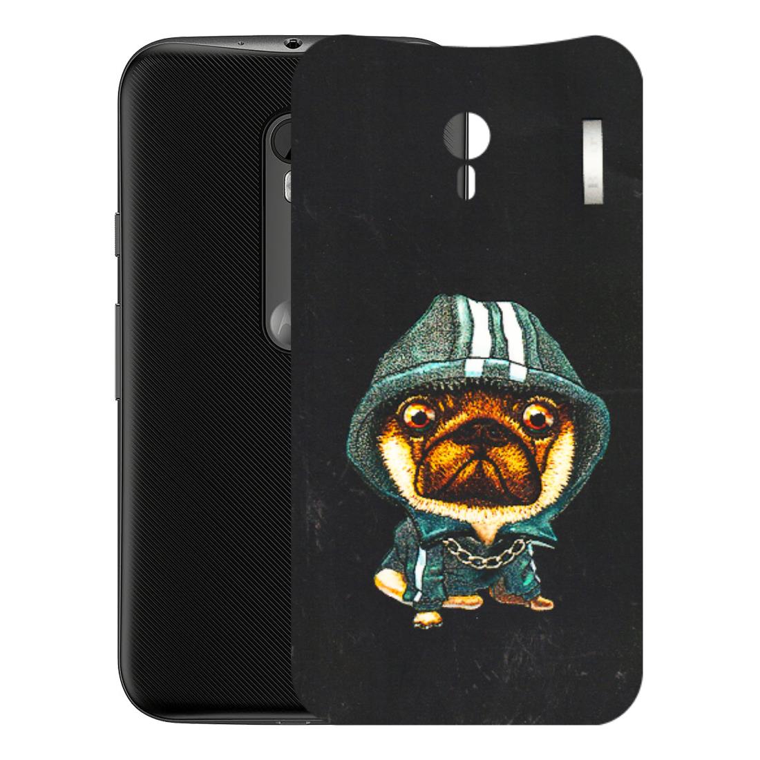 Motorola Phone Skins (All Models) - Puppy N Hoodie - 3D Embossed Finish (L-90) Motorola Moto G3