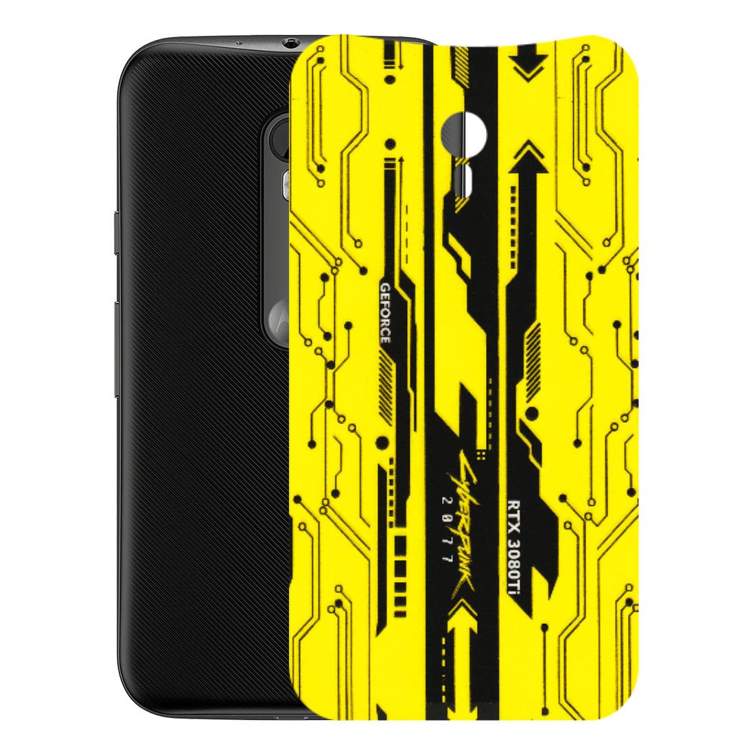 Motorola Phone Skins (All Models) - Yellow Cyberpunk - 3D Embossed Finish (L-93) Motorola Moto G3