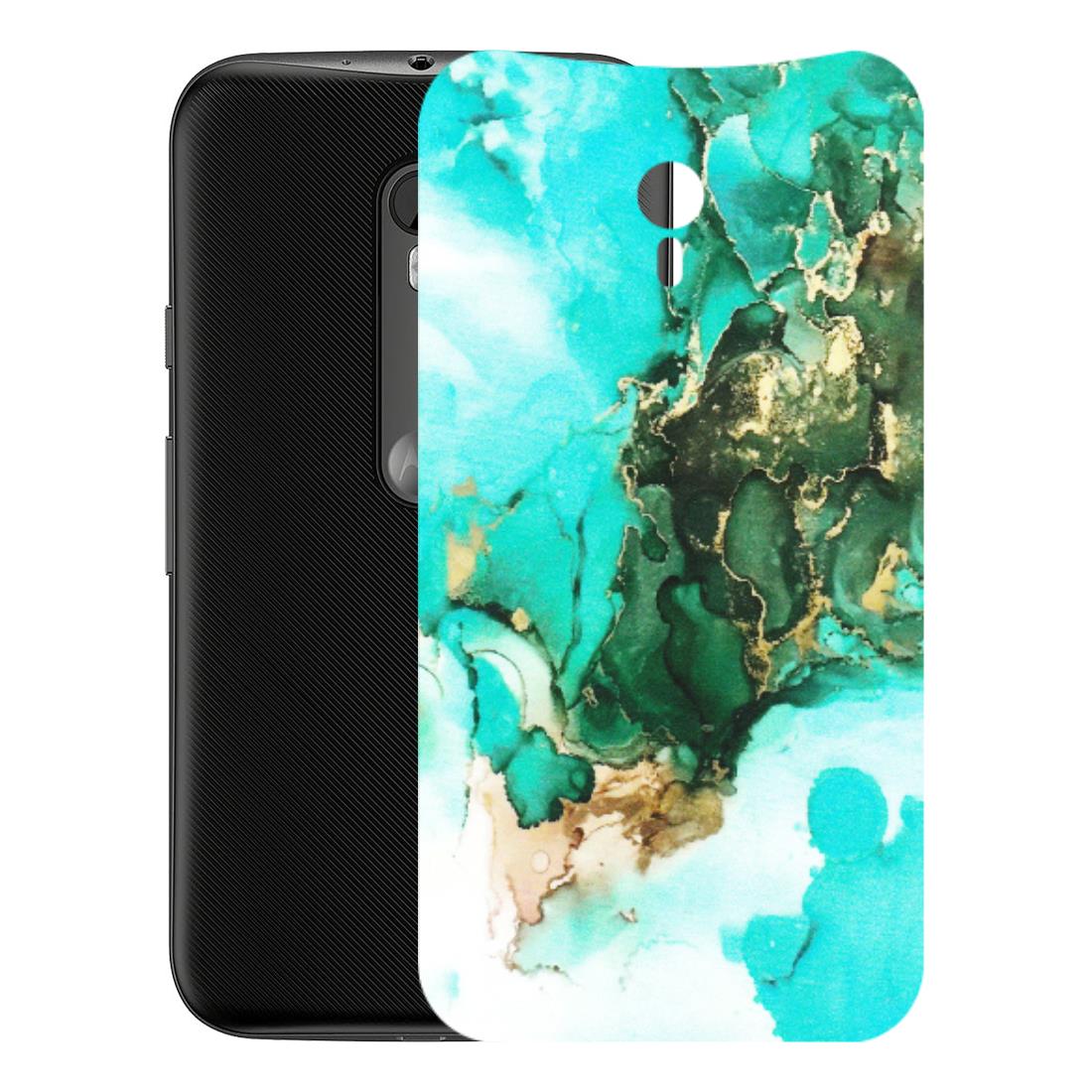 Motorola Phone Skins (All Models) - The Blue Gold Marble - Matte Finish (M-124) Motorola Moto G3