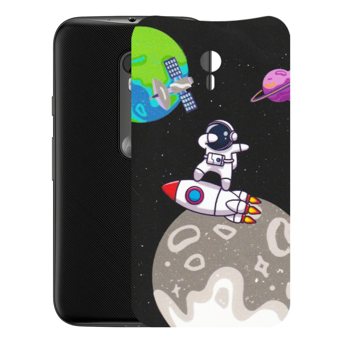 Motorola Phone Skins (All Models) - Astronaut Vibing Toon Running - Matte Finish (M-39) Motorola Moto G3