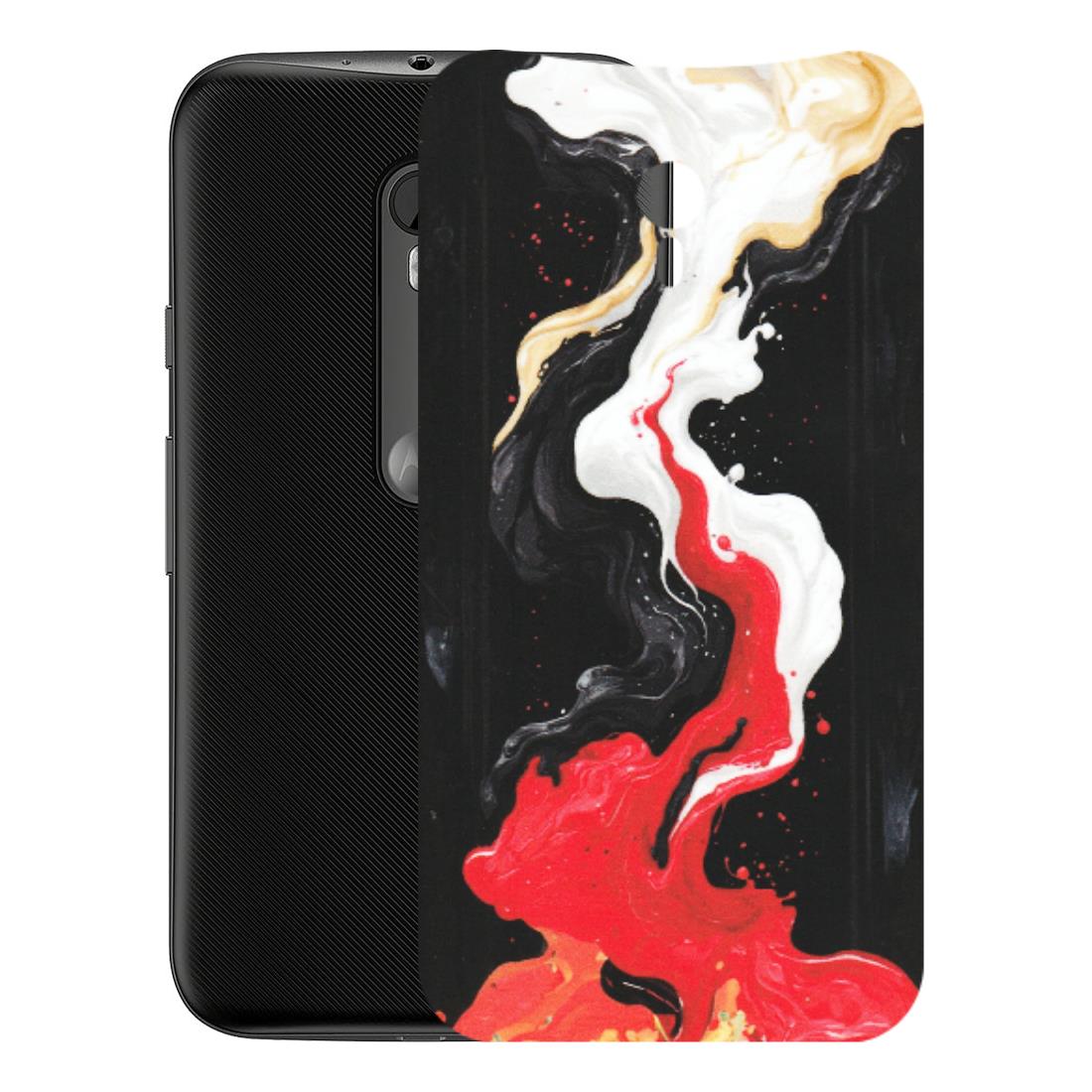 Motorola Phone Skins (All Models) - Black Red White Paint Splash Fusion - Matte Finish (M-56) Motorola Moto G3