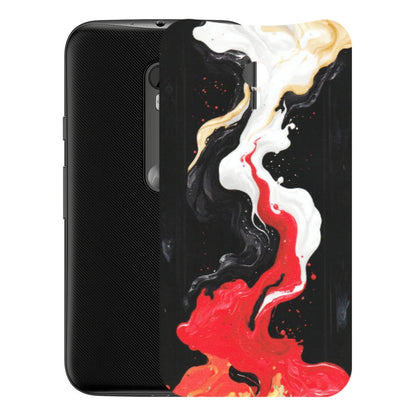 Motorola Phone Skins (All Models) - Black Red White Paint Splash Fusion - Matte Finish (M-56) Motorola Moto G3