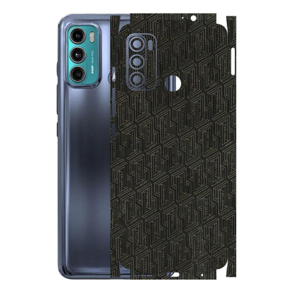 Motorola Phone Skins (All Models) - Black Abstract Pattern - 3D Embossed Finish (L-117) Motorola Moto G40 Fusion (5G)