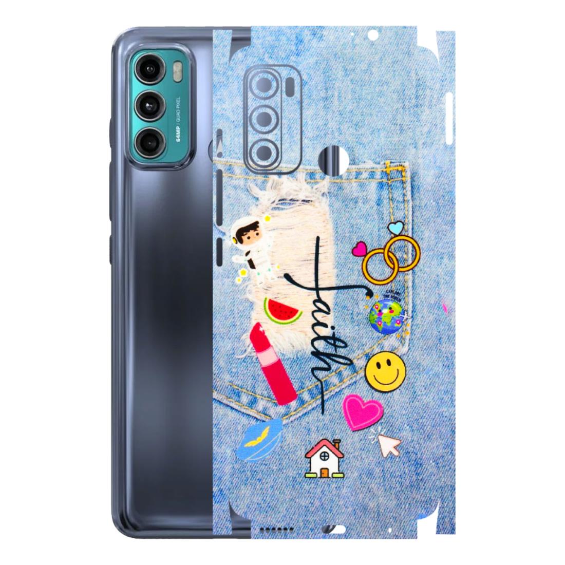 Motorola Phone Skins (All Models) - Denim Jeans Pocket - 3D Embossed Finish (L-134) Motorola Moto G40 Fusion (5G)