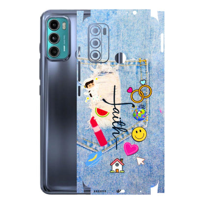 Motorola Phone Skins (All Models) - Denim Jeans Pocket - 3D Embossed Finish (L-134) Motorola Moto G40 Fusion (5G)
