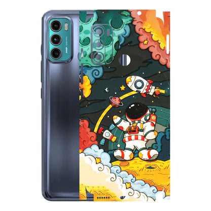 Motorola Phone Skins (All Models) - Astronauts & Spaceship - 3D Embossed Finish (L-145) Motorola Moto G40 Fusion (5G)
