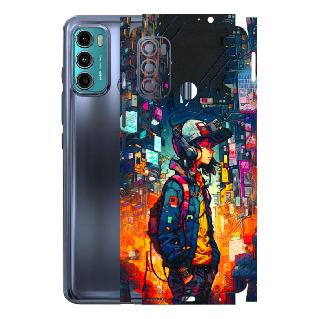 Motorola Phone Skins (All Models) - Street Anime Guy - 3D Embossed Finish (L-158) Motorola Moto G40 Fusion (5G)