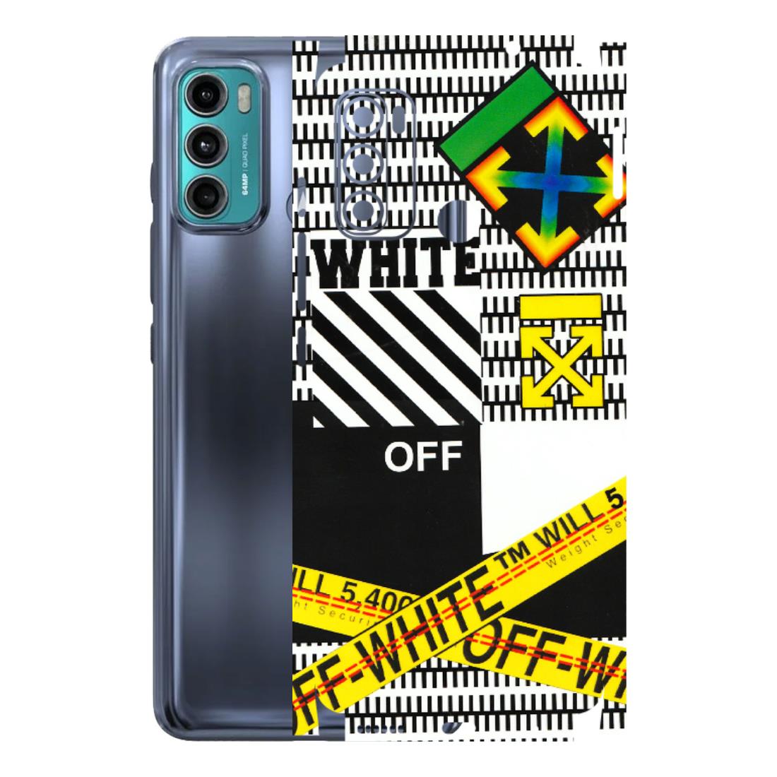 Motorola Phone Skins (All Models) - White Off Abstract - 3D Embossed Finish (L-172) Motorola Moto G40 Fusion (5G)