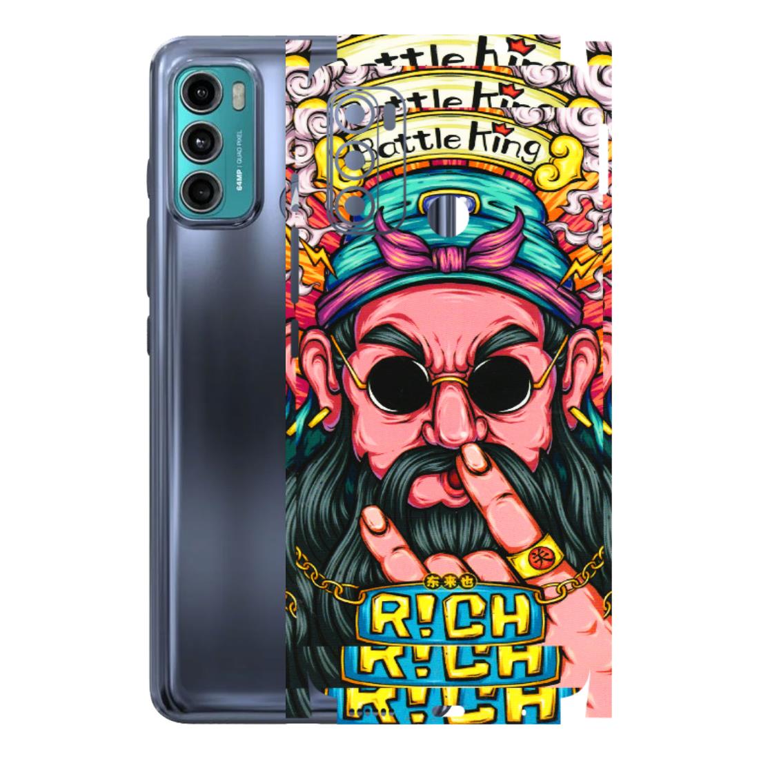 Motorola Phone Skins (All Models) - Battle King Dude Face - 3D Embossed Finish (L-178) Motorola Moto G40 Fusion (5G)