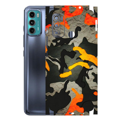 Motorola Phone Skins (All Models) - Orange Camouflage - 3D Embossed Finish (L-204) Motorola Moto G40 Fusion (5G)