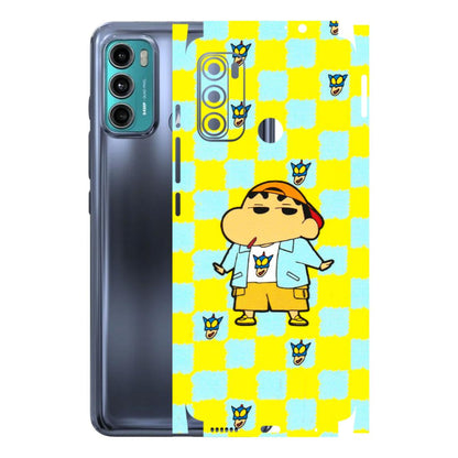 Motorola Phone Skins (All Models) - Yellow Blue Shinchan Cute - 3D Embossed Finish (L-221) Motorola Moto G40 Fusion (5G)