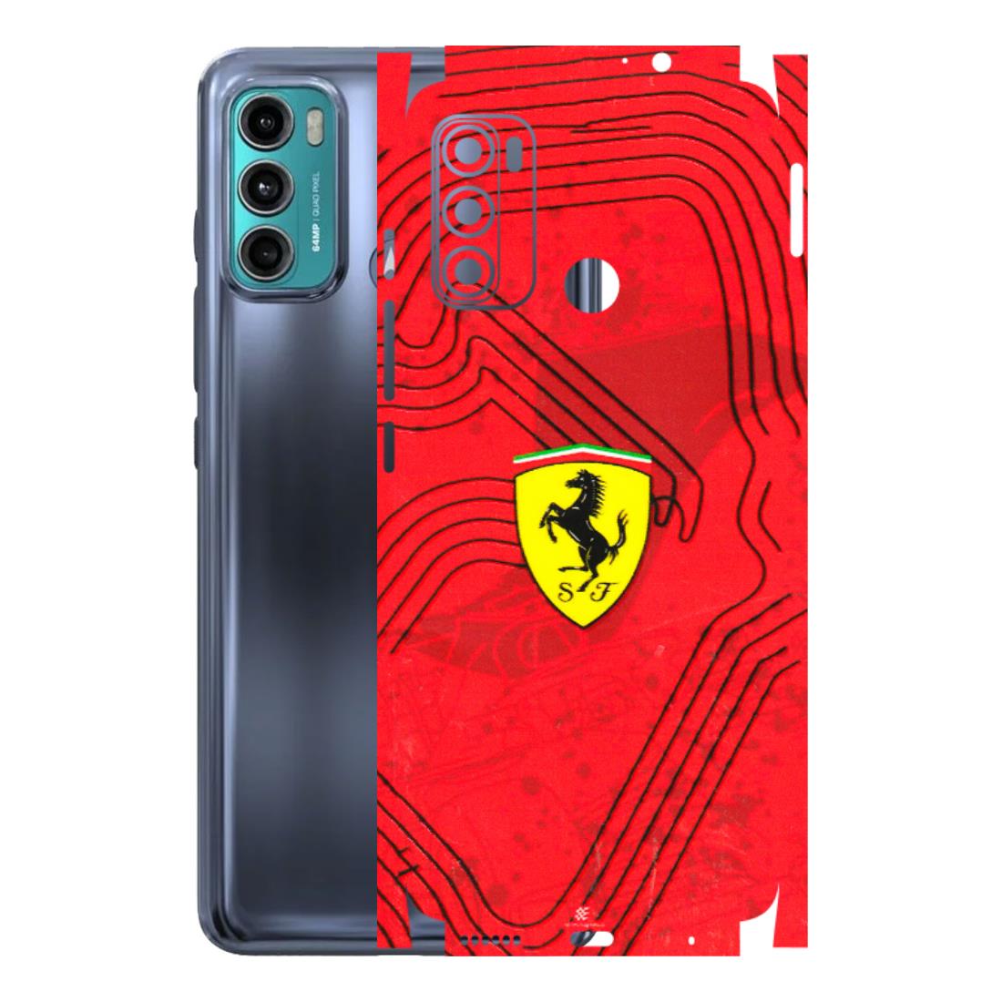 Motorola Phone Skins (All Models) - Red Ferrari Logo Stylish - 3D Embossed Finish (L-238) Motorola Moto G40 Fusion (5G)