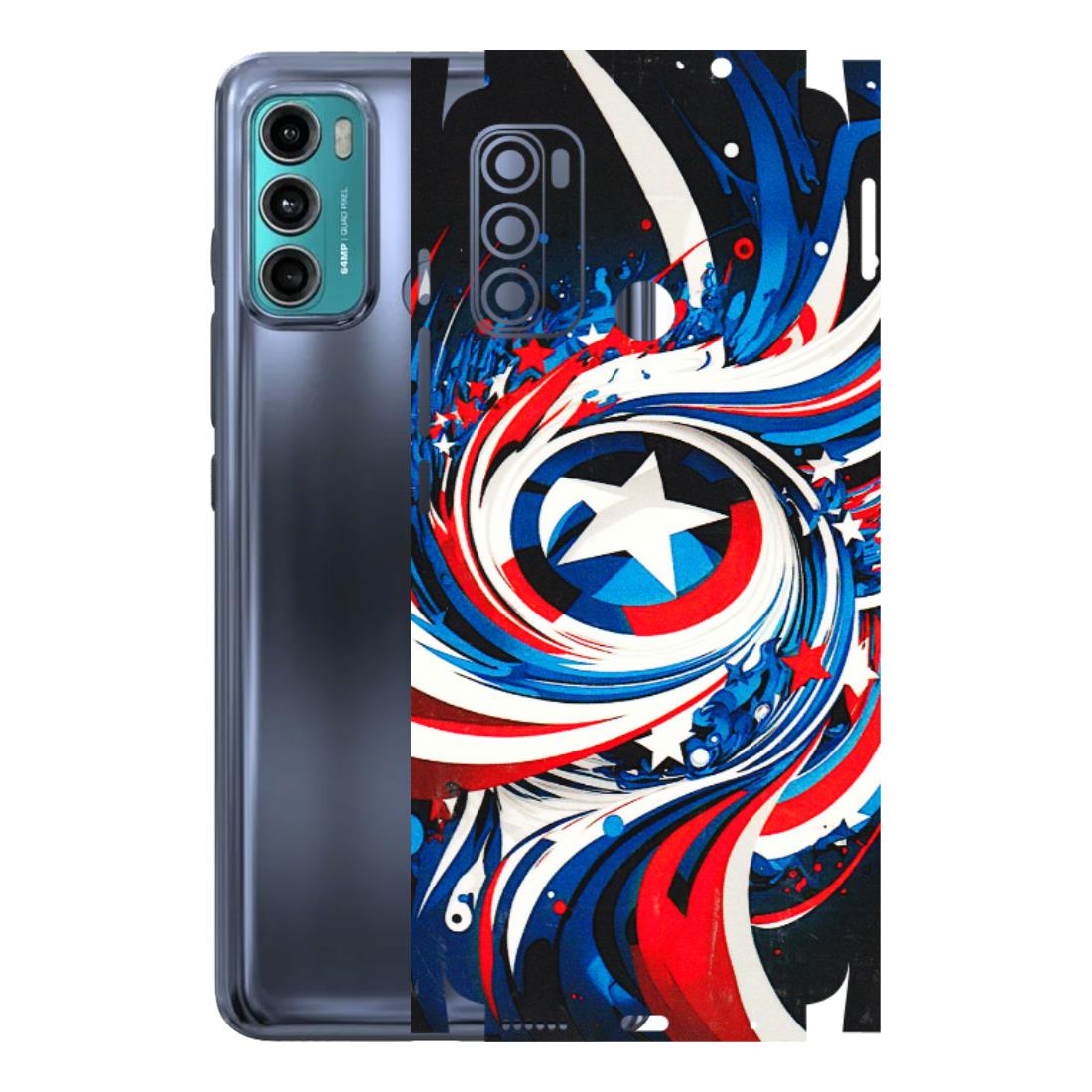 Motorola Phone Skins (All Models) - Captain America Logo - 3D Embossed Finish (L-307) Motorola Moto G40 Fusion (5G)