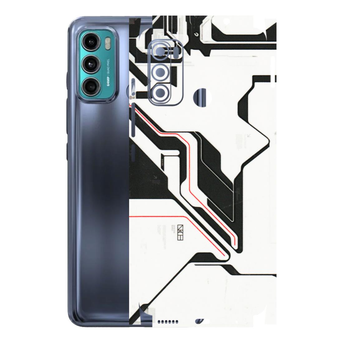 Motorola Phone Skins (All Models) - White Techy Logo - 3D Embossed Finish (L-312) Motorola Moto G40 Fusion (5G)