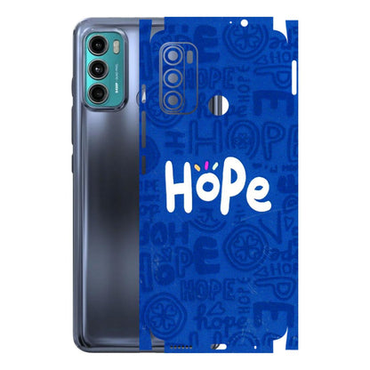 Motorola Phone Skins (All Models) - Hope Doodles Blue - 3D Embossed Finish (L-43) Motorola Moto G40 Fusion (5G)