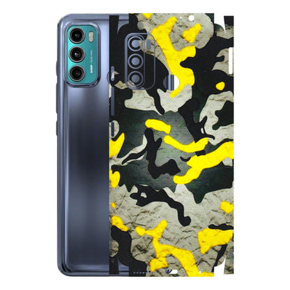 Motorola Phone Skins (All Models) - Yellow Camouflage - 3D Embossed Finish (L-61) Motorola Moto G40 Fusion (5G)