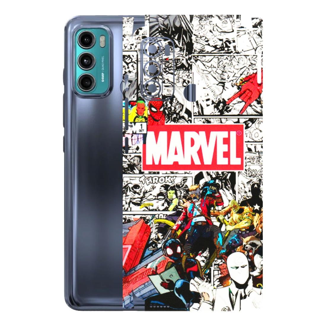 Motorola Phone Skins (All Models) - Marvel Colorful Comic - 3D Embossed Finish (L-64) Motorola Moto G40 Fusion (5G)
