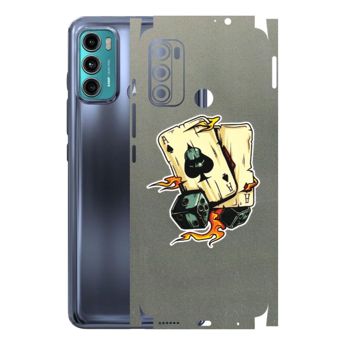 Motorola Phone Skins (All Models) - Grey Cards Of Ace - 3D Embossed Finish (L-77) Motorola Moto G40 Fusion (5G)