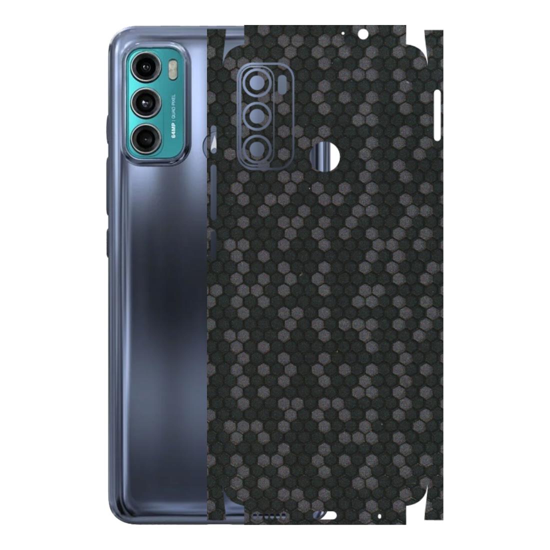 Motorola Phone Skins (All Models) - Black Grey Honeycomb Sober - 3D Embossed Finish (L-85) Motorola Moto G40 Fusion (5G)