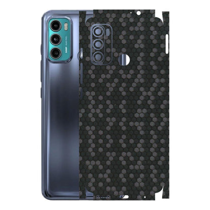 Motorola Phone Skins (All Models) - Black Grey Honeycomb Sober - 3D Embossed Finish (L-85) Motorola Moto G40 Fusion (5G)