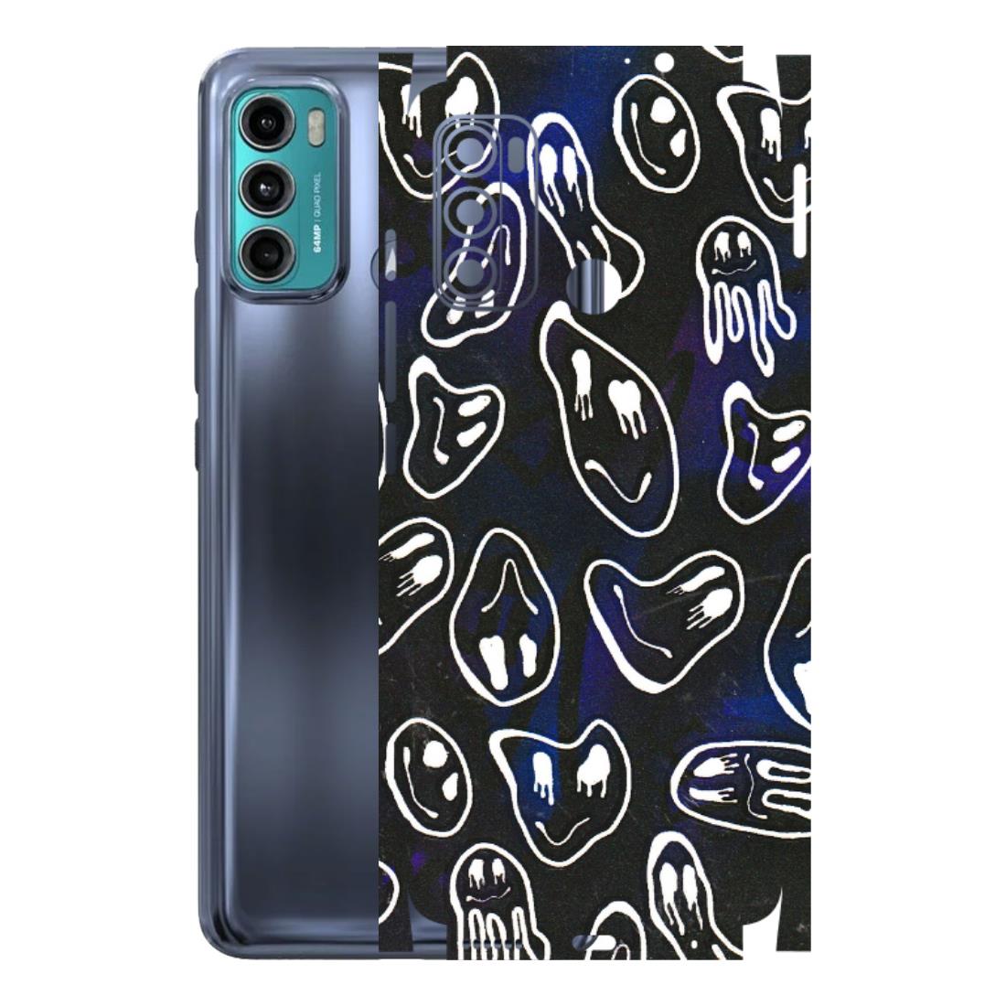 Motorola Phone Skins (All Models) - Distorted Smileys - 3D Embossed Finish (L-92) Motorola Moto G40 Fusion (5G)