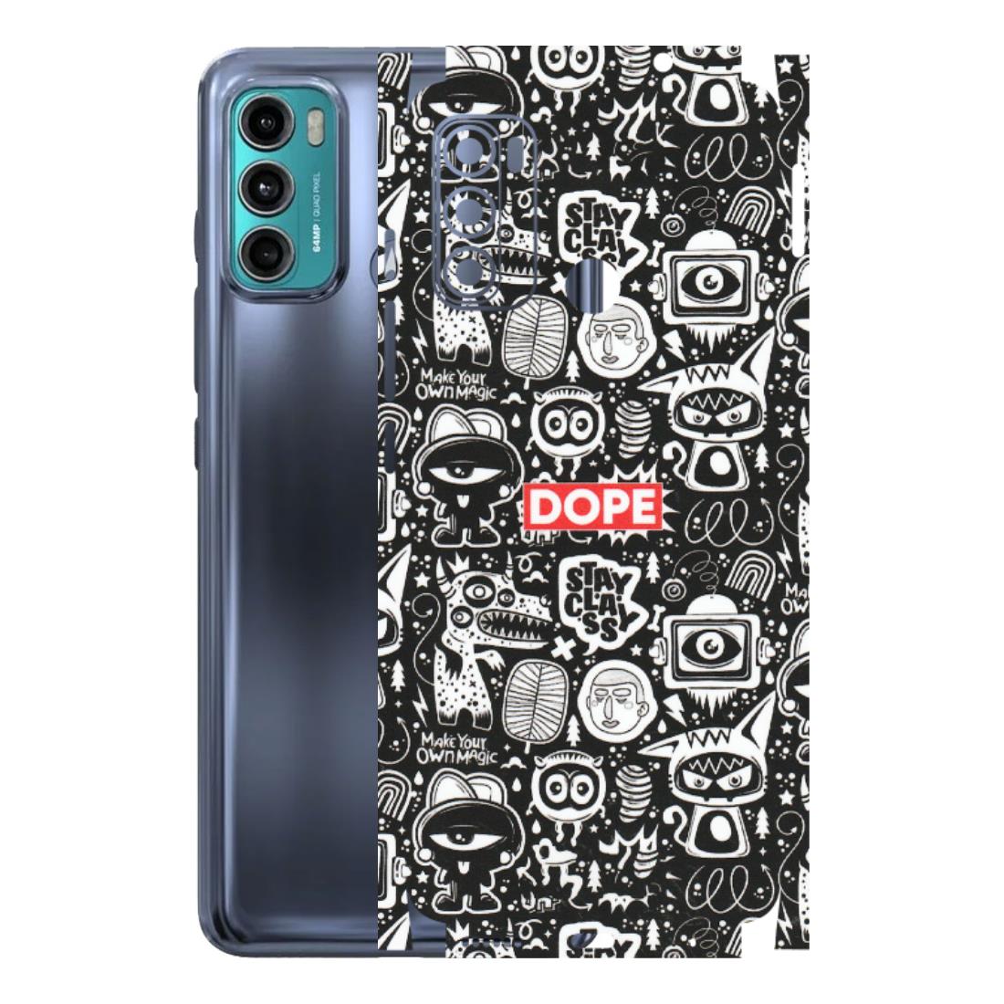 Motorola Phone Skins (All Models) - Dope Stay Classy Black Doodles - Matte Finish (M-126) Motorola Moto G40 Fusion (5G)