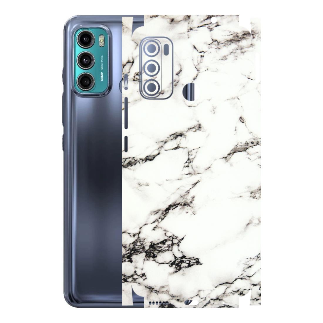 Motorola Phone Skins (All Models) - Black and White Marble Texture - 3D Embossed Finish (L-124) Motorola Moto G40