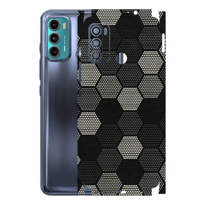 Motorola Phone Skins (All Models) - Black & White Dotted Honeycomb Texture - 3D Embossed Finish (L-202) Motorola Moto G40