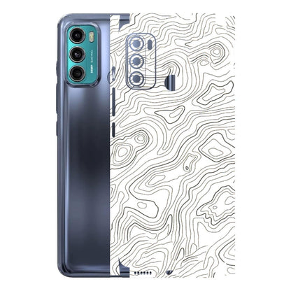 Motorola Phone Skins (All Models) - White Black Swirls - 3D Embossed Finish (L-219) Motorola Moto G40