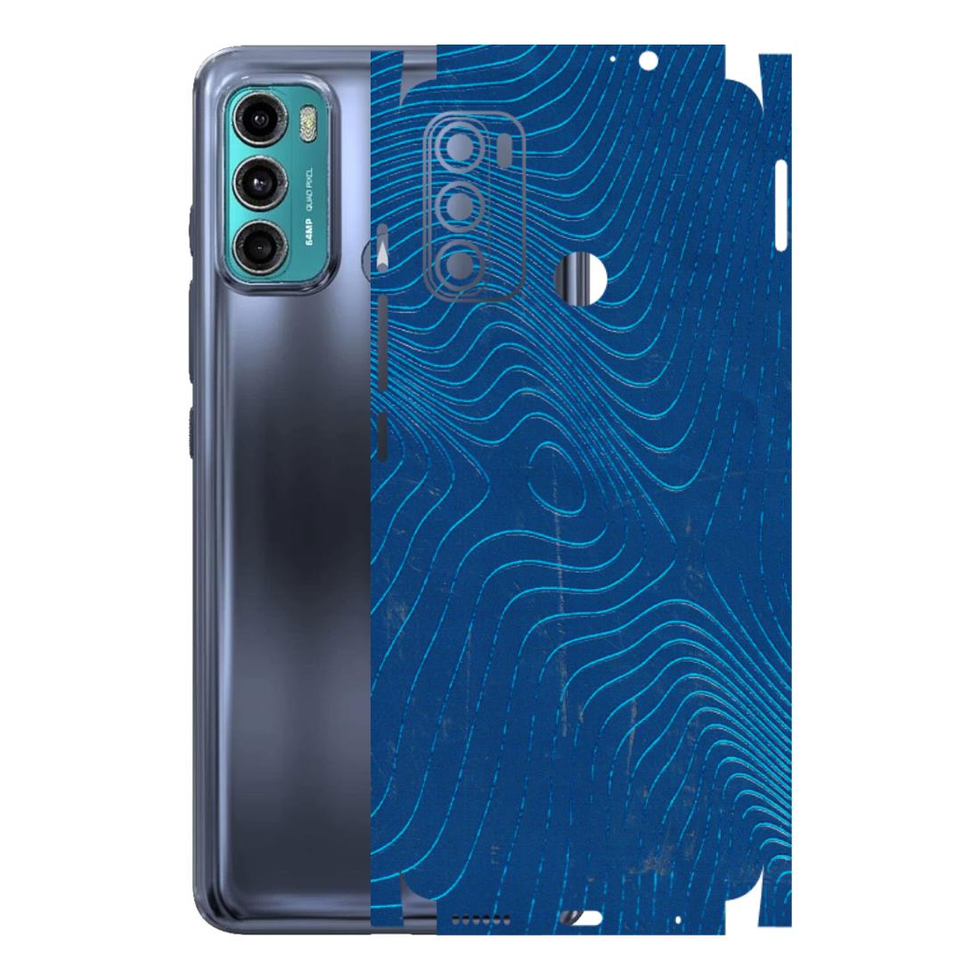 Motorola Phone Skins (All Models) - Abstract Blue Line Map - 3D Embossed Finish (L-272) Motorola Moto G40
