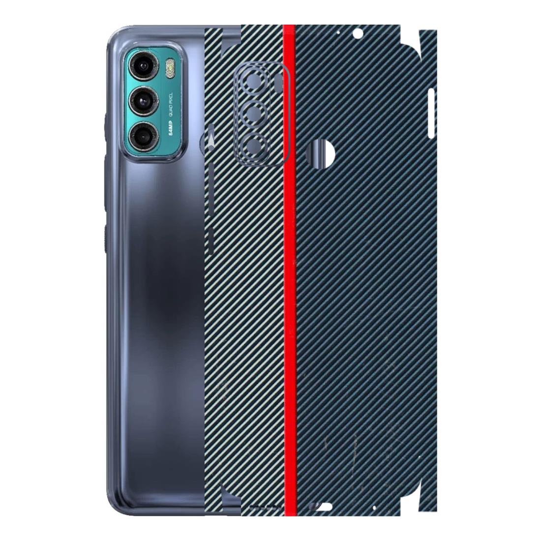 Motorola Phone Skins (All Models) - Blue Sober Lines - 3D Embossed Finish (L-305) Motorola Moto G40
