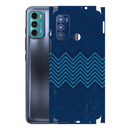 Motorola Phone Skins (All Models) - Blue Sober Waves - 3D Embossed Finish (L-306) Motorola Moto G40