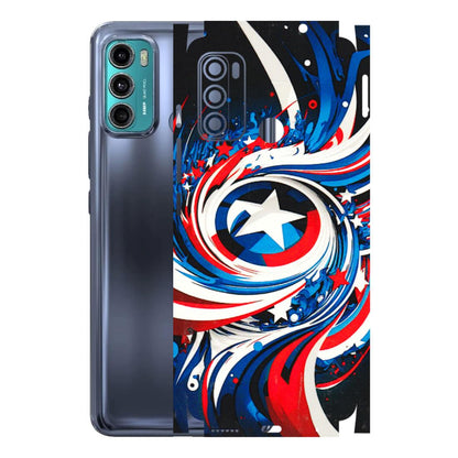 Motorola Phone Skins (All Models) - Captain America Logo - 3D Embossed Finish (L-307) Motorola Moto G40