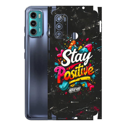 Motorola Phone Skins (All Models) - Stay Positive Black - 3D Embossed Finish (L-31) Motorola Moto G40