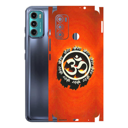 Motorola Phone Skins (All Models) - Aum Shiv Orange - 3D Embossed Finish (L-32) Motorola Moto G40