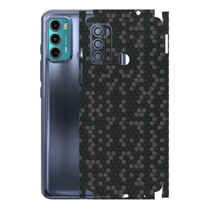 Motorola Phone Skins (All Models) - Black Grey Honeycomb Sober - 3D Embossed Finish (L-85) Motorola Moto G40