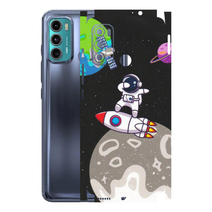 Motorola Phone Skins (All Models) - Astronaut Vibing Toon Running - Matte Finish (M-39) Motorola Moto G40
