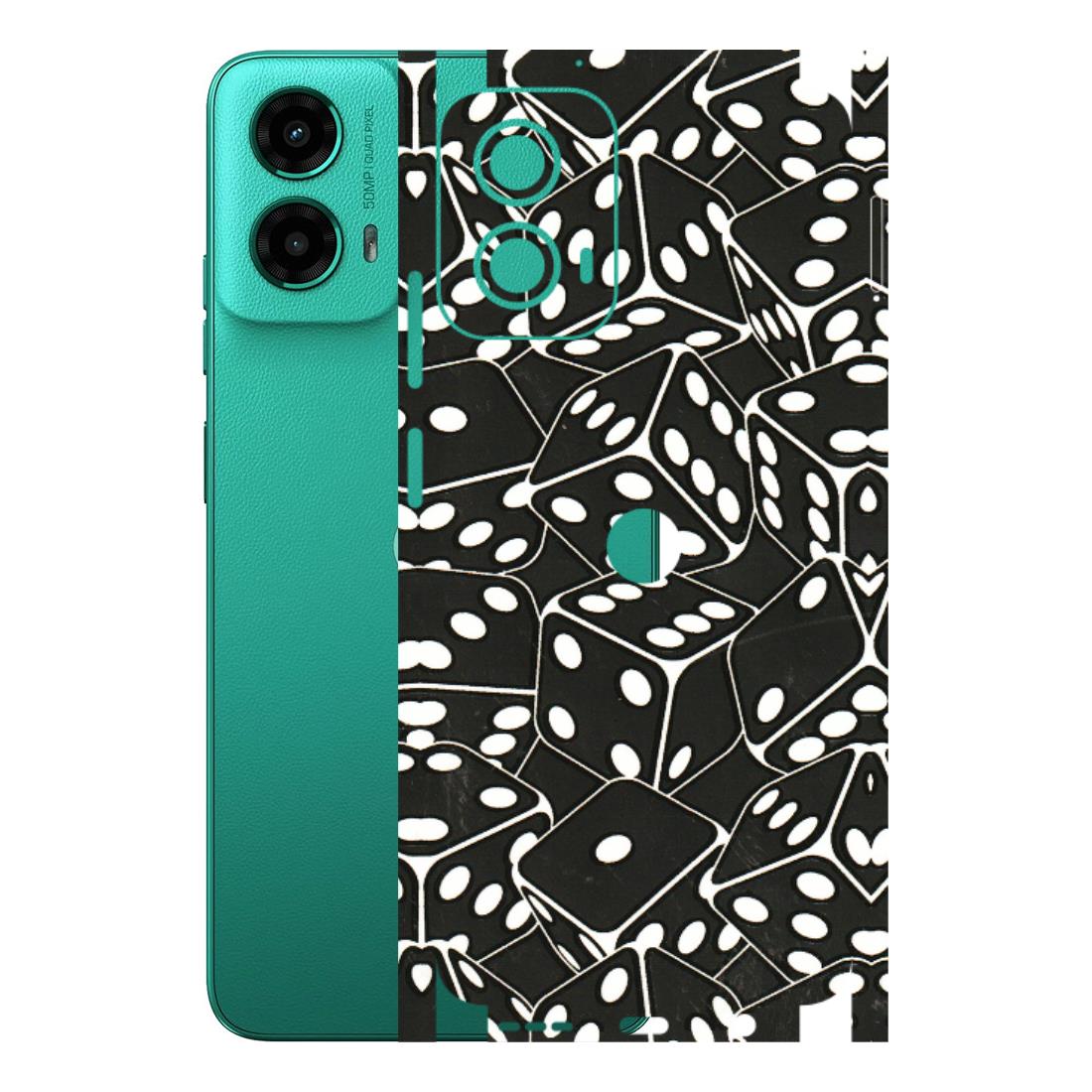 Motorola Phone Skins (All Models) - Big Black Dices - 3D Embossed Finish (L-106) Motorola Moto G45 (5G)