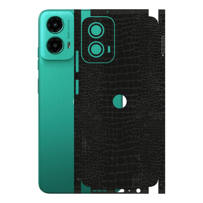 Motorola Phone Skins (All Models) - Snake Leather Black - 3D Embossed Finish (L-107) Motorola Moto G45 (5G)