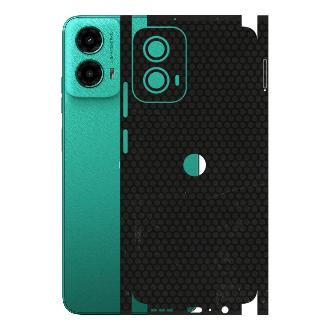 Motorola Phone Skins (All Models) - Black honeycomb - 3D Embossed Finish (L-114) Motorola Moto G45 (5G)