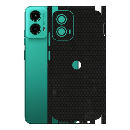 Motorola Phone Skins (All Models) - Black honeycomb - 3D Embossed Finish (L-114) Motorola Moto G45 (5G)