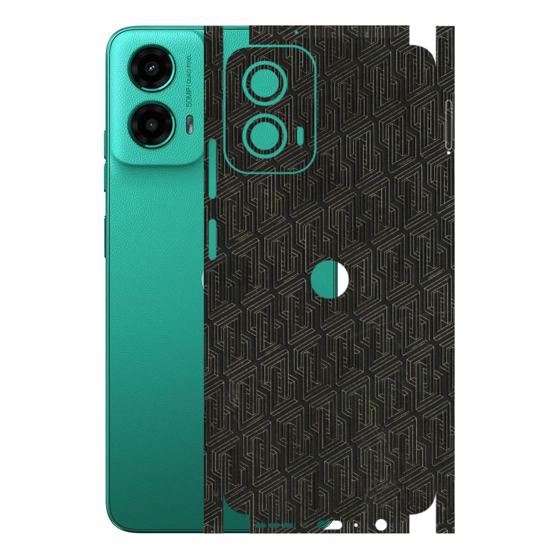 Motorola Phone Skins (All Models) - Black Abstract Pattern - 3D Embossed Finish (L-117) Motorola Moto G45 (5G)