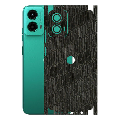 Motorola Phone Skins (All Models) - Black Abstract Pattern - 3D Embossed Finish (L-117) Motorola Moto G45 (5G)