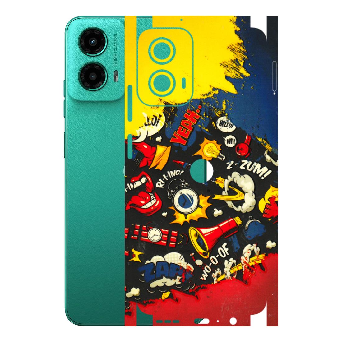 Motorola Phone Skins (All Models) - Pacific Doodle Art - 3D Embossed Finish (L-120) Motorola Moto G45 (5G)