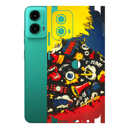 Motorola Phone Skins (All Models) - Pacific Doodle Art - 3D Embossed Finish (L-120) Motorola Moto G45 (5G)