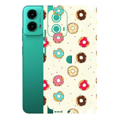 Motorola Phone Skins (All Models) - Mini Donuts Doodle Art - 3D Embossed Finish (L-122) Motorola Moto G45 (5G)
