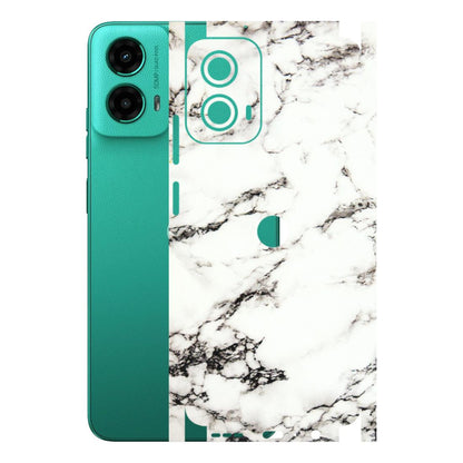 Motorola Phone Skins (All Models) - Black and White Marble Texture - 3D Embossed Finish (L-124) Motorola Moto G45 (5G)